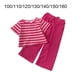 thumbnail image 5 of Minnieouse Niños patrón de rayas camiseta pantalones conjunto jogging ejercicio senderismo deportes poliéster elástico niñas tops pantalones conjuntos de ropa 130cm, 5 of 6