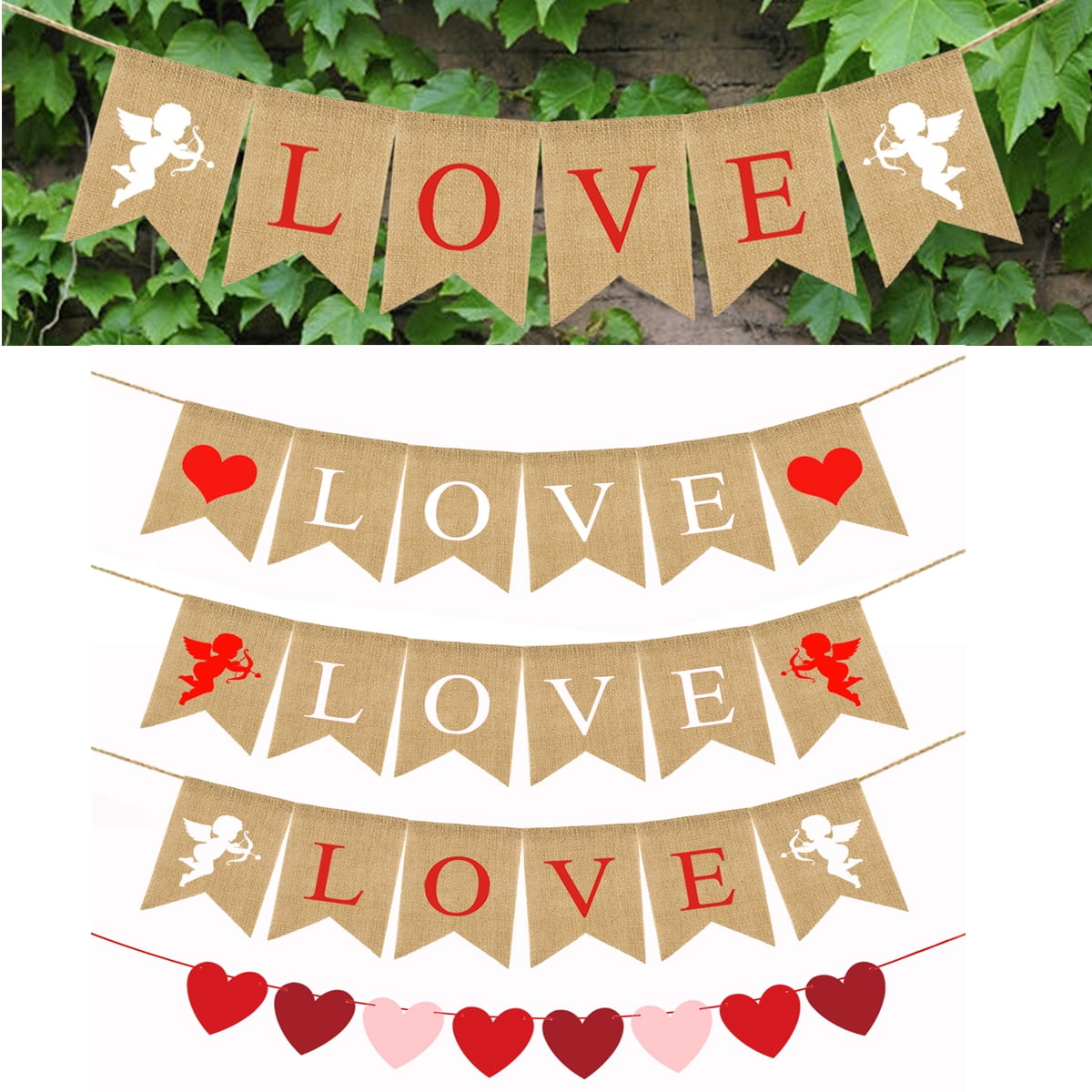 Star/Heart/Round Shape Paper Bunting Garland Banner Wedding Birthday Party Decor 