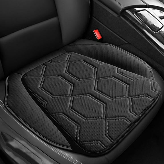 Outoloxit Breathable Perforated Leather Car Seat Cushion - Four Season Universal Gel Pad with Non-Slip Support for Driving Comfort, 20.47x19.69 Inches