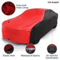thumbnail image 2 of RuXom Car Cover - 100% Waterproof Ford Mustang 1969-1973 All-Weather Premium Plus Car Cover (2-Tone - Black / Red), 2 of 9
