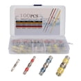 thumbnail image 1 of Sellos de soldadura, conectores de cables, manguitos de soldadura, anillos de soldadura eléctrica, terminales, autosoldadura aislada, termorretráctil, 100 piezas, 1 of 10