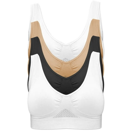 

4-Pack Women s Seamless Wireless Cooling Unpadded Comfort Bra