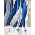 thumbnail image 6 of Sheer Curtains 54 Inch Length, Blue White Moire Semi Sheer Curtains Light Filtering Window Treatment, Modern Abstract Art Privacy Voile Drapes for Living Room Bedroom 52x54 Inch, 6 of 7