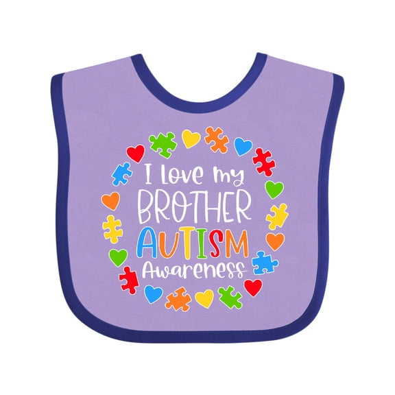Inktastic I Love My Brother Autism Awareness Boys or Girls Baby Bib