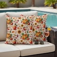 thumbnail image 4 of Fall Pumpkin Retro Outdoor Waterproof Pillow Covers, Thanksgiving Sunflower Rustic Fruit Bird Decorative Square Throw Pillowcase Sofa Cushion Sham for Patio/Couch/Chair, 26"x26" 2 Pack, 4 of 8