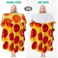 thumbnail image 4 of Manta de pizza 2.0 de doble cara, 300 g/m², cómoda, suave y cálida, manta de pizza de pepperoni para adultos, niños, viaje a casa, 60 pulgadas JM, 4 of 5
