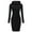 Black, variant on Fusipu Solid Color Hooded Sweatshirt Dress Autumn Winter Front Pocket Drawstring Hoodie Dress Streetwear