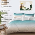 thumbnail image 4 of Teal Beige Ombre Cream Bedding 3 Piece Duvet Cover Set Twin Size, Modern Turquoise Abstract Art Aesthetics Soft Microfiber Comforter Cover with Zipper Closure & Pillowcases, FadeResistant Quilt Cover, 4 of 9