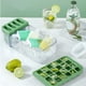 thumbnail image 4 of Molde De Helado Molde para helado 2 en 1 Bandeja para cubitos de hielo de doble capa con 24 rejillas Caja de almacenamiento de hielo (Verde) Likrtyny Libre de BPA, 4 of 7