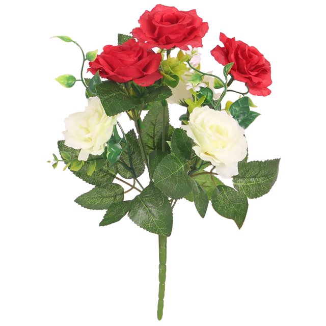 2 piezas de flores artificiales de seda rosa ramo de flores para fiesta boda decoración del hogar 6 tipos rojo