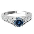 thumbnail image 2 of Aonejewelry 1.15 Ct. Halo Unique Design Blue Diamond Engagement Ring Crafted In 14k Solid White Gold, 2 of 4