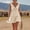 Beige, variant on Baby Doll Dresses Women Sleeveless V Neck Solid Mini Dress Ruffle Trim Tiered Hem Sundress Casual Summer Vacation Party Outfit