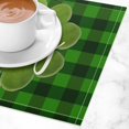 thumbnail image 6 of St Patricks Day Placemats for Dining Table 12x18 Inch Shamerock Lucky Place Mats Set of 4 Green Buffalo Plaid Decorations for Indoor Outdoor Party Washable Table Mat, 6 of 6