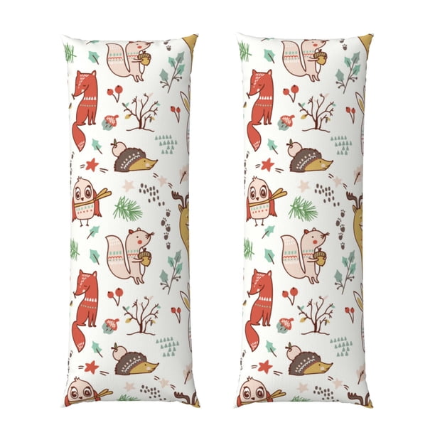 Balery Cute Little Animals Funda Protectora para Almohada Corporal de Algodón Hipoalergénico con Cierre(55 x 21 pulgadas), Almohadas No Incluidas
