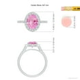 thumbnail image 4 of Angara Rings - Natural 1.9 ct Pink Sapphire Halo Ring with Diamonds in 14K White Gold for Women (Size-9x7mm) | September Birthstone Jewelry, Birthday, Anniversary, Jewelry Gift for Women, 4 of 8