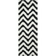 thumbnail image 6 of SAFAVIEH Barcelona Carmella Chevron Stripes Shag Area Rug, Ivory/Black, 9' x 12', 6 of 8