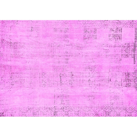 Ahgly Company Indoor Rectangle Abstract Pink Modern Area Rugs, 7' x 10'
