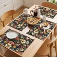 thumbnail image 5 of Vintage Flower Placemats Set of 6 Colorful Garden Floral Botanicals Blossom Place Mats Indoor Wipeable Table Mats Washable Cloth Dining Table Placemats for Kitchen Holiday Party Home Decor 13x19 Inch, 5 of 9