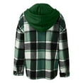 thumbnail image 6 of Long Winter Coats For Women Long Sleeve Button Down Plaid Shirts Flannel Hooded Shacket Hoodie Zip Up Jacket Ladies, 6 of 7