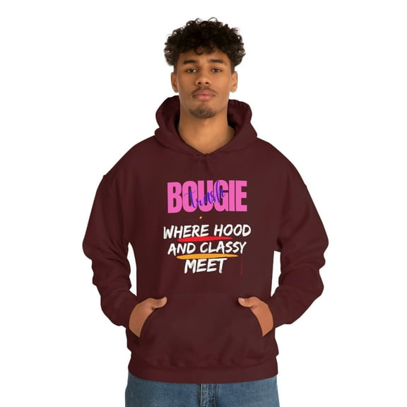 Bougie Trash Unisex Hooded Sweatshirt Where Classy And Hood Meet