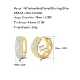 thumbnail image 7 of Carleen 925 Sterling Silver Hoop Earrings 14K Gold Plated Pave Set Cubic Zirconia CZ Simulated Diamond Small Thick Sparkle Fine Jewelry Birthday Gifts for Women, Diameter 15mm Width 5mm, 7 of 7