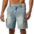 thumbnail image 4 of KAOOCXU Men New Shorts Solid Color Oversized Casual Half-Length Jean With Pocket, 4 of 5