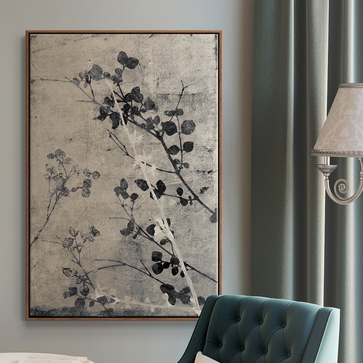 Boundless V Framed Premium Gallery Wrapped Canvas - Ready to Hang - 25 x 37 - Walnut Floating Frame