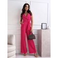 thumbnail image 6 of Women Jumpsuits Sleeveless V Neck Elegant Dressy Casual Backless Romper Summer Outfits Red XXL, 6 of 7