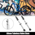 thumbnail image 2 of 2uds Aluminio Aleación 60mm Bicicleta Sin Cámara Válvula Vástagos Plateado Tono Unique Bargains potencias y repuestos para bicicletas, 2 of 7