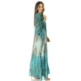 thumbnail image 4 of Sakkas Tacy Women's Casual Boho Summer Maxi Dress Caftan Kaftan Cover-up LougeWear - 25-Teal - One Size Regular, 4 of 5