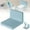 Blue, variant on Floating Wall Shelf Rack for Living Room Kitchen and Bathroom with Hanging Design White Edges and Self-Hang System
