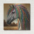 thumbnail image 3 of Luxe Metal Art 'Horse With Colorful Dreadlocks' by Rey Klimt Metal Wall Art, 36" x 36", 3 of 9