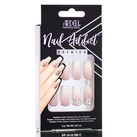 Rich Tan Ombre , Ardell Nail Addict Premium Artificial Nail Set , Hair Scalp Skin Body - Pack of 1 w/ SLEEK Teasing Comb
