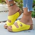 thumbnail image 5 of KIJBLAE Women's Minimalist Round Toe Thick Sole Wedge Sandals, Open Toe Casual Beach Slippers for Vacation Yellow 36, 5 of 9