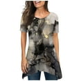 thumbnail image 1 of Blouses à Manches Courtes pour Femmes Mode Été Ample Imprimé Col Rond T-Shirt Manches Courtes Blouse Décontractée T-Shirts d'Été pour Femmes Blouse Manches Courtes T-Shirts d'Été pour Femmes, 1 of 5