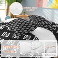 thumbnail image 5 of Classic Whtie Black Pattern Full Size Comforter Set, Abstract Tribal Aztec Western Bedding for All Seasons, 4 Pcs Bed Set, 1Quiltcover (86"x86") ,1Sheet(80"x116"), 2Pillowcases (30"x20"), 5 of 12