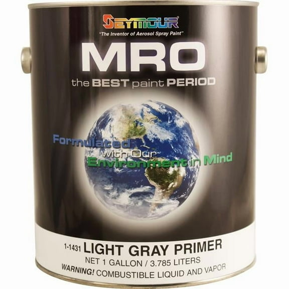 Seymour of Sycamore 1-1431 1 gal Mro Industrial Coatings Enamel Paint, Light Gray Primer - Pack of 4