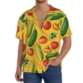thumbnail image 1 of Fotbe Colorful Vegetables Camisa Estampada de Manga Corta para Hombre, Casual de Verano, Estilo Playero, Sin Arrugas-3X-Large, 1 of 5