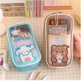 thumbnail image 2 of Estuche para lápices Kawaii - Estuche para lápices bonito y estético para niñas, estuche para lápices de gran capacidad, bolsa duradera, material escolar para adolescentes - Conejo rosa, 2 of 4