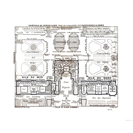 International Map Palace Of Versailles Paris Blue Guides 1921 27 85 X 23