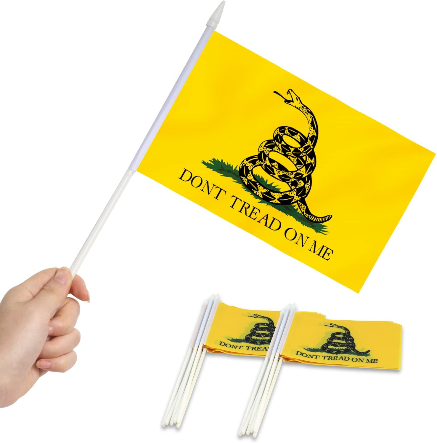 Don't Tread On Me Flag Mini Stick Flag 4"x6" 4x6 Gadsden Stick Flag USA SELLER 