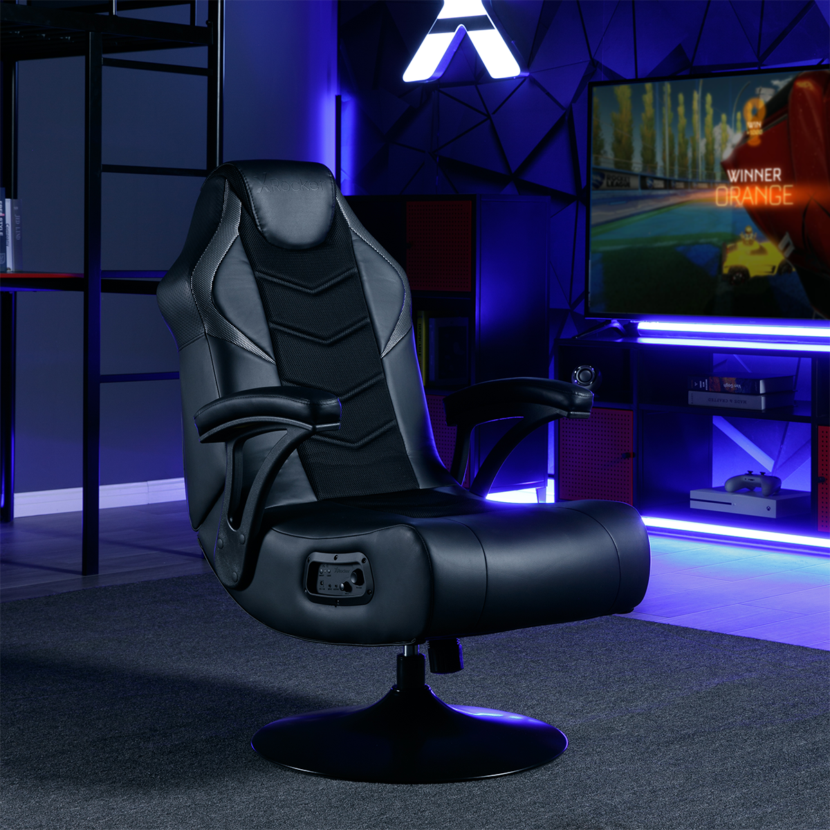 X Rocker Nemesis RGB Audio Pedestal Gaming Chair, Black Mesh, 31.89 x 26.97 x 40.94 - image 4 of 6