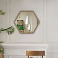 thumbnail image 5 of CHLOE's Reflection Contemporary Maple Finish Hexagon Framed Wall Mirror 24" Width, 5 of 6