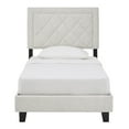 thumbnail image 3 of Weston Home Brielle Black Finish Frame with Velvet Upholstered Platform Twin Bed, Cream, 3 of 12
