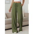 thumbnail image 4 of PRETTYGARDEN Womens Palazzo Pants Summer Fashion High Waisted Wide Leg Drawstring Flowy Beach Trousers with Pockets, 4 of 10
