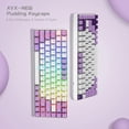 thumbnail image 2 of XVX Pudding Keycaps - PBT Keycaps, Shine Through Keycaps, Full Size Keyboard Keycaps Set, Custom Keycaps for 61/68/84/87/82/100 Cherry Gateron MX Switches Mechanical Keyboard, White/Purple, 2 of 7