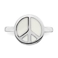 thumbnail image 4 of Sterling Silver Polished White Enameled Peace Sign Ring, 4 of 5