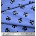 thumbnail image 2 of Soimoi Blue Cotton Poplin Fabric Artistic Floral Decor Fabric Printed Yard 42 Inch Wide, 2 of 3