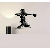 Vinyl Decal Baseball Catcher Player Sports Man Fan Decor Wall Stickers