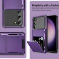 thumbnail image 6 of for Galaxy S23 Plus Wallet Cover 4-Card Credit Card Holder ID Slot Scratch Resistant Dual Layer Hybrid Protective Hard Shell Rugged TPU Bumper Armor Case for Galaxy S23 Plus 6.6" GreyPurple, 6 of 14